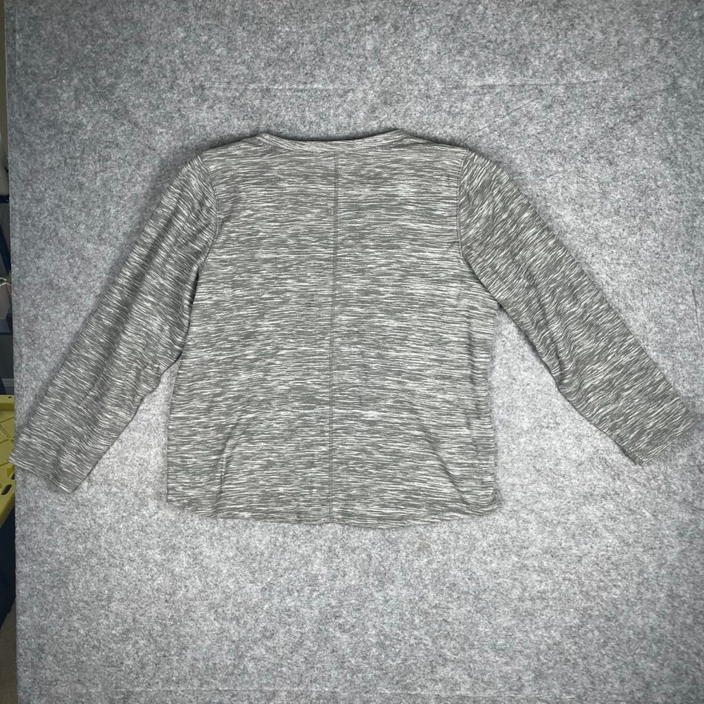 St. John’s Bay Heather Grey Women’s XL 3/4 Sleeve Ribbed Knit Shirt - Picture 4 of 4